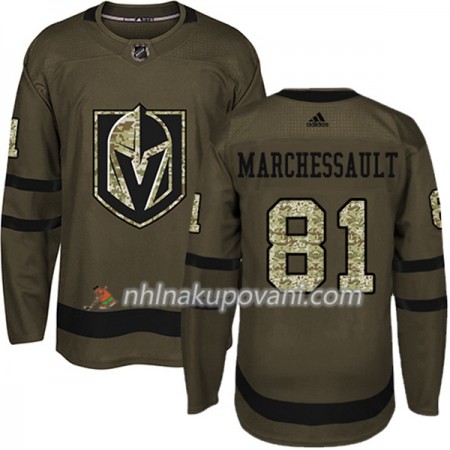 Vegas Golden Knights Dresy Jonathan Marchessault 81 Adidas 2017-2018 Camo Zelená Authentic - Pánské
